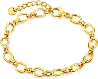 Image de OSTAN Bracelet à maillons en acier inoxydable pour dames Argent Or