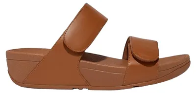 Productafbeelding van FitFlop - "Lulu" slippers voor dames, leer, verstelbaar, model HD132 (maat 39 EU) (lichtbruin)