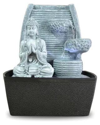Immagine prodotto di Fontana da interno con illuminazione a LED e statuetta di Buddha, altezza 24 cm