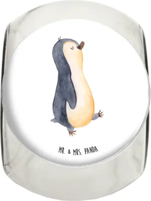 Produktbild von Mr. & Mrs. Panda Bonboniere Pinguin marschieren L 870ml - Weiß - Geschenk, Frischhaltedose, gewürzglas, Stolz, Vorratsbehälter, Teedose, Bruder, Spazieren, Kaffeedose