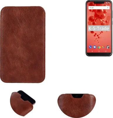 Produktbild von K-S-Trade Schutzhülle Handyhülle kompatibel mit Wiko View 2 Plus Handytasche Kunstleder Sleeve in braun