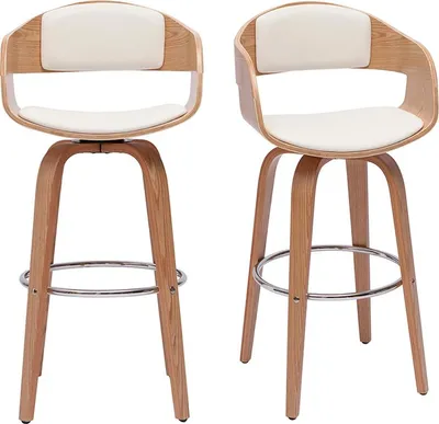 Produktbild von Miliboo - Skandinavischer Barhocker 360° drehbar helles Holz H67.5 cm GAO
