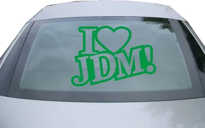 Produktbild von Indigos UG - Aufkleber Heckscheibe & Motorklappe DE6128 - grün - 600x428 mm - i love jdm - Auto Scheiben Fenster Heckklappe Tuning Racing JDM - Die cut