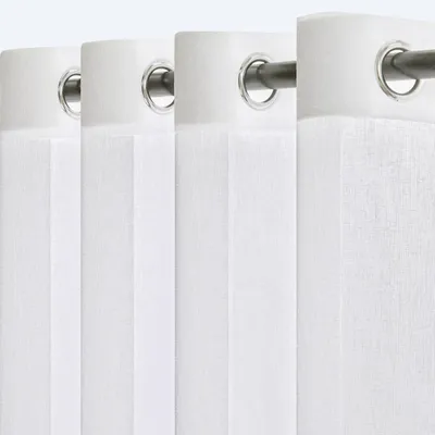Produktbild von Voile Gardinen 140 x 160 cm, 2er Set, weiß, transparent, für Wohnzimmer