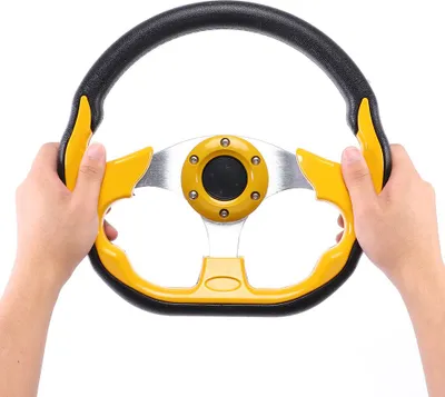 Produktbild von 320 mm/12,5 Zoll Auto-Sportlenkrad mit Hupenknopf, Aluminium-PVC-Universalzubehör
