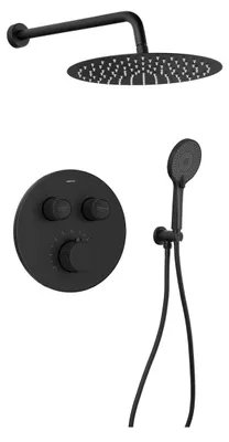 Obrázek produktu pro Sapho SMART SELECT podomítkový sprchový set s termostatickou baterií, 2 výstupy, vyústění, černá mat - RP032B-01