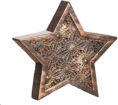 Produktbild von Gilde Metall LED Stern Mosaik  kupferfarben 6 LED  cm B= 24 cm H= 24cm  cm