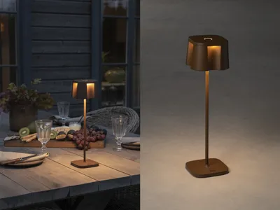 Produktbild von Konstsmide Tischleuchte Nice | rostfarben | Indoor/Outdoor | USB-Tischleuchte | 7818-970