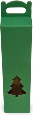 Zdjęcie produktu dla Pudełko Na Wino Prezentowe choinka zielone 83x83x320mm F217