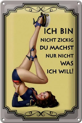 Produktbild von Blechschild Spruch 20x30cm Frau ich bin nicht zickig