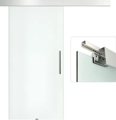 Obrázek produktu pro Skleněné posuvné dveře E7-0015, pokojové dveře s madlem, 102,5 x 205 cm