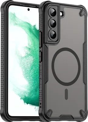 A phone case with a magnetic ring is shown on a white background.