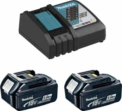 Produktbild von Power Set MAKITA (2 x 18V 5,0 Ah + DC18RC)