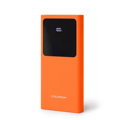 Immagine prodotto di COLORUM Power Bank iPhone, iPad, Samsung, Xiaomi 10 000 mAh USB-C, microUSB, con 2 uscite, ricarica rapida, funzione torcia CPB10-10 Arancione