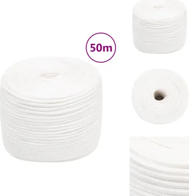 Image de vidaXL Corde de bateau blanc 10 mm 50 m Polypropylène - Cordes