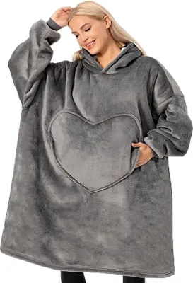 Productafbeelding van mantel-trui / oversized, draagbare deken-hoodie voor dames en heren / hoodie