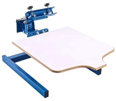 Produktbild von Siebdruckmaschine - 1-Farb-1-Station-Siebdruckpresse - Druckfläche 540 x 450 mm - Einstellbare Spannung - Pulverbeschichteter Kohlenstoffstahl - T-Shirt-Druck - Heim- und Gewerbenutzung