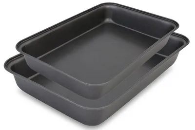 Backblech-Set aus Kohlenstoffstahl, antihaft, 2 Stück, 42,5x28,5 cm