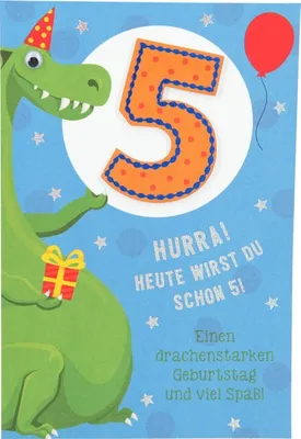 Produktbild von 11566 Depesche Zahlenkarte, Glückwunschkarte-Hurra! Heute wirst du schon 5! Einen...