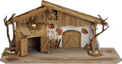 Produktbild von Krippenhaus aus Kiefernholz 60 cm breit