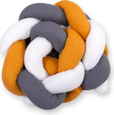 Produktbild von Flätat Babyschutz für Kinderbett weiß 180 cm Knot Pillow aus hochwertiger Baumwolle mit ECO FILLBALL Füllung