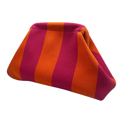 Produktbild von Damen Clutch, Sommer Gestrickt Gestreift Klein Clutch, Lila