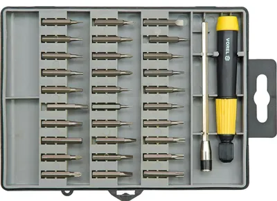 Produktbild von VOREL PRÄZISIONSSCHRAUBENDREHER MIT AUSTAUSCHBAREN BITS, 32-tlg. Set 64371