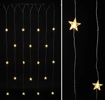 Produktbild von LED Lichterkette Sterne Lichterschlauch Lichtschlauch Weihnachten Sternenvorhang