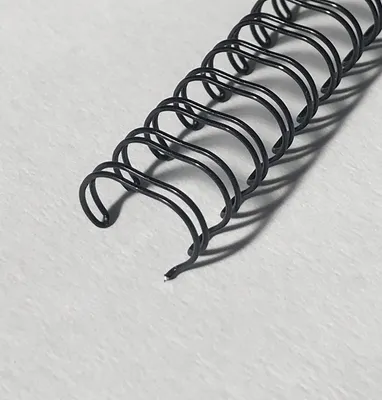 Produktbild von 100x Drahtbinderücken 8mm 5/16", bis max. 60 Blatt, 3:1 Teilung, Schwarz