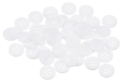 Produktbild von 50 weiße Kunststoff-Knöpfe, 12,5 mm, 4-Loch