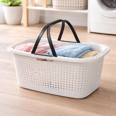 Produktbild von Tragbarer Wäschekorb Wäschesammler mit Henkel B60xL40XH26cm