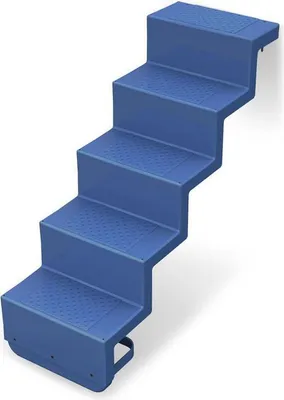 Produktbild von Pooltreppe Eleganz 60 I 5-stufig I Wandbefestigung - kurz I azurblau