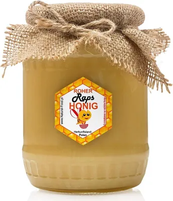 Produktbild von NATURAL FOOD Roher Honig - Direkt vom Imker - Roh Natürlich - Ohne Zusätze - Ungefiltert - Geschenkidee - 22 KG - Rapshonig