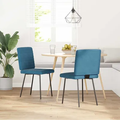 Produktbild von Esszimmerstühle 2 Stk. Blau Samt - Esszimmerstühle