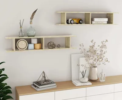 Produktbild von Cloris Designermöbel Wandregale 2er Set Sonoma-Eiche 105x18x20 cm Holzwerkstoff 2024 Neu