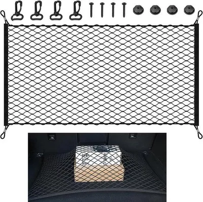 Obrázek produktu pro Elastická síť do zavazadlového prostoru – 110 x 60 cm – elastická síť do zavazadlového prostoru, vhodná pro většinu velikostí zavazadlových prostorů