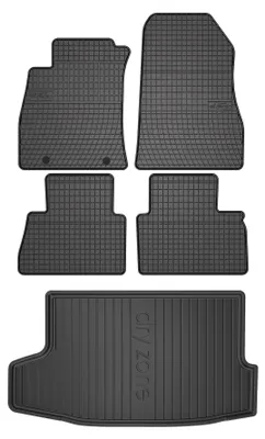 Zdjęcie produktu dla Dywaniki gumowe + mata bagażnika do Nissan Juke F15 2014-2017 (SUV/crossover, górny poziom podłogi) – czarne, dopasowane – Wielganizator SolidPRO