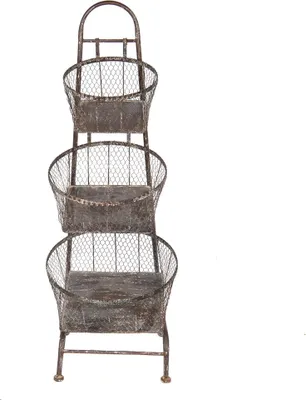 Obrázek produktu pro Clayre & Eef Police na koše 43x43x116 cm Hnědý kov