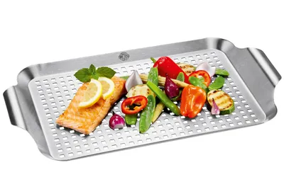 Produktbild von GEFU BBQ Grillschale flach Edelstahl für Pfannengerichte vom Grill
