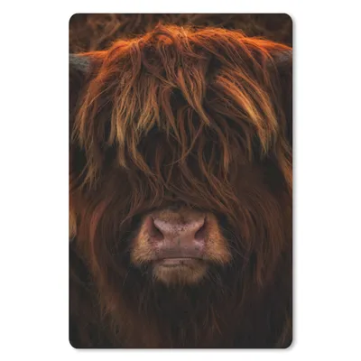 Produktbild von MuchoWow® Mauspad Mousepad Schottischer Highlander - Kuh - Schwarz - Porträt 40x60 cm - Mousepads - Maus Mat - Pad - Mausunterlage - Schreibtisch Accesoire
