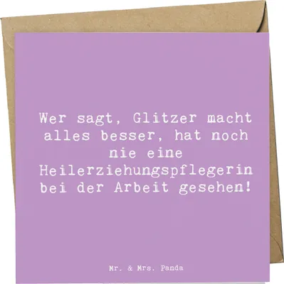 Produktbild von Mr. & Mrs. Panda Grußkarte Spruch Heilerziehungspflegerin Glanz - Lavendeltraum - Geschenk, Glückwunschkarte, Berufsliebe, faltkarte, Freude, doppelkarte, Herausforderung