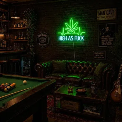 Produktbild von Neonschild Cannabis - Neon Bar Schild - Neon Wandlampe - Neon Leuchtschild - Neon Schild - Neon Wandbeleuchtung