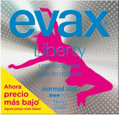 Zdjęcie produktu dla Evax Liberty Normal podpaski higieniczne ze skrzydełkami 12 sztuk