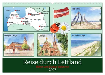 Zdjęcie produktu dla Podróż po Łotwie (kalendarz ścienny 2027, format DIN A2, poziomy), kalendarz miesięczny CALVENDO