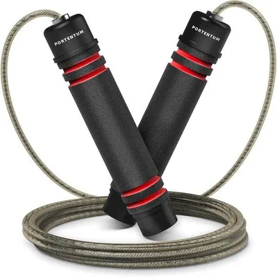 Image de Corde à sauter pour enfants et adultes, 28 m, câble en acier, poignées antidérapantes
