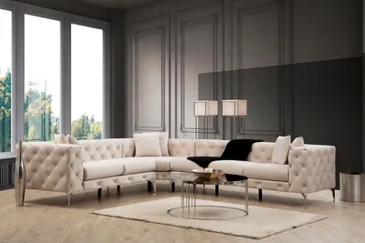 Produktbild von Hanah Home, Como Left - Ecru, Ecksofas, Ecru, Polyester, 310 x 70 x 270 x  cm
