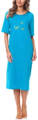 Image de Chemise de nuit à manches courtes pour femme Merry Style 91LW1 (turquoise (manches courtes), 38 (taille du fabricant : M))