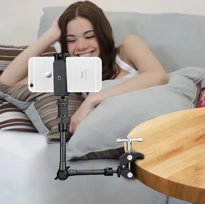 Produktbild von Handy-Halterungen, Magic Arm, 11 Zoll Gelenkarm, Winkelklemme, Universalklemme, mit 1/4" & 3/8" Gewinde, mit Clip, für Videokamera
