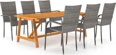 Produktbild von 7-tlg. Garten-Essgruppe Grau