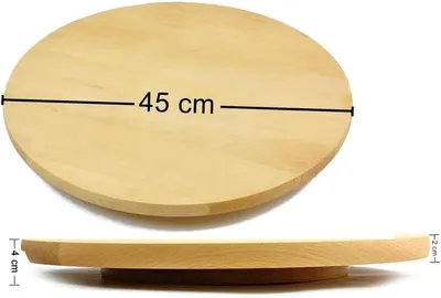 Produktbild von Drehbare Servierplatte aus Holz, rund, für Pizza und Kuchen - 45 cm